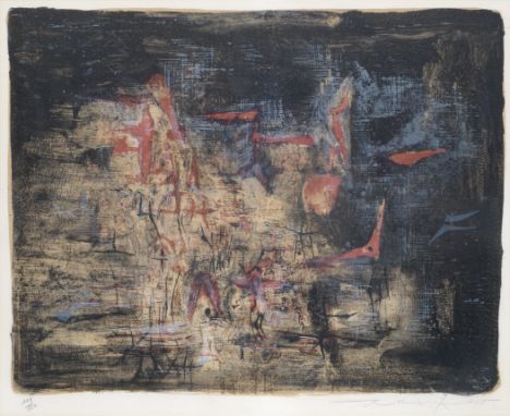 Zao Wou-Ki (Chinese/French, 1921-2013)Nocturne (Agerup  93) Lithograph printed in colours, 1955, on wove, signed, dated and n