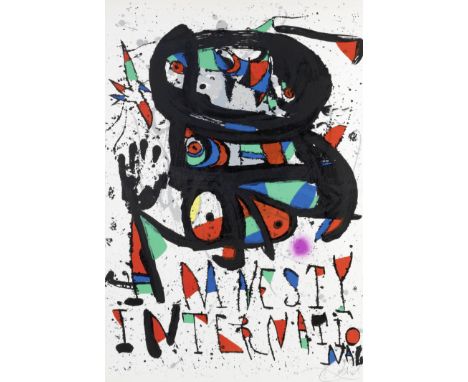 Joan Miró (Spanish, 1893-1983)Amnesty International (M. 991) Lithograph printed in colours, 1977, on Arches, signed and numbe