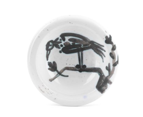 Pablo Picasso (1881-1973)Oiseau Sur La Branche (Ramié 175) White earthenware ceramic ashtray with black oxide, stamped and ma