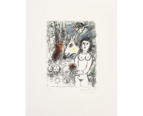 Marc Chagall (1887-1985)Nu au Petit Bouquet (Mourlot  1027) Lithograph in colours, 1984, on Arches, signed and numbered 14/50