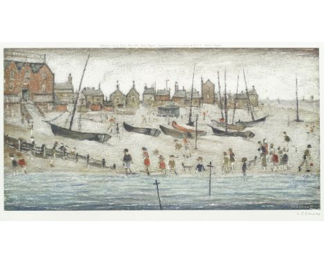 Laurence Stephen Lowry R.A. (British, 1887-1976)Deal Beach; Deal Sketch Two offset lithographs printed in colours, 1973, each