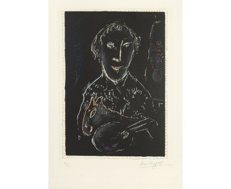 Marc Chagall (1887-1985)Self-Portrait (Mourlot 697) Lithograph in colours, 1973, on Arches, signed and numbered 13/50 in penc