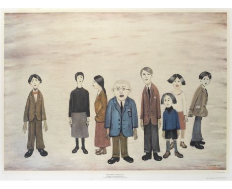 Laurence Stephen Lowry R.A. (British, 1887-1976)His family Offset lithograph printed in colours, on wove, signed in pencil, p