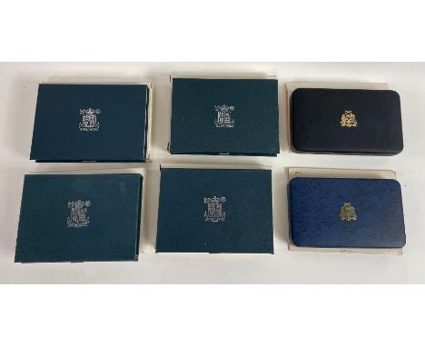 A collection of six United Kingdom proof coin sets, various years 