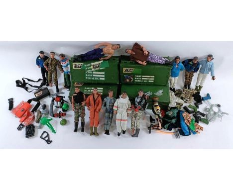 A good collection of Action Man figures, parts and carry cases