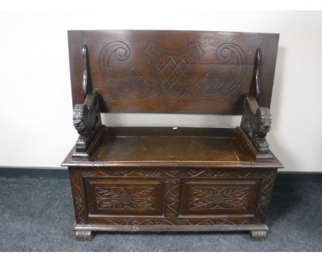 An oak monk's bench 