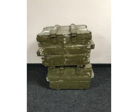 Two wooden ammunition crates 