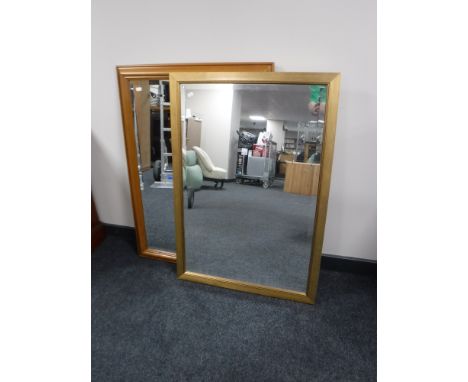 A pine framed mirror and a gilt framed mirror 