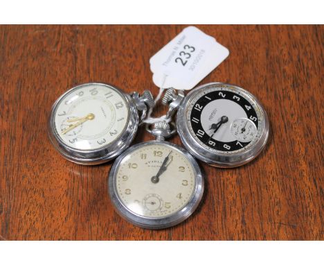 Three vintage pocket watches by Ingersoll and Stirling. (3)