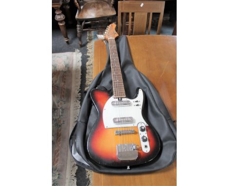 A vintage Jedson Telecaster style electric guitar in carry bag 