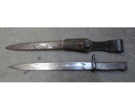 A German Ersatz bayonet with scabbard 