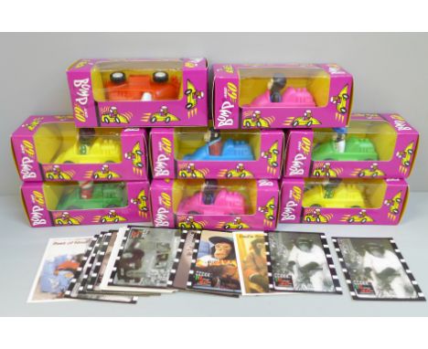 A collection of eight Bump and Go model vehicles, boxed and PG Tips cards 