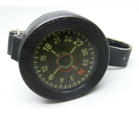 A WWII German Luftwaffe AK 39 wrist compass by Kadlec Instruments 