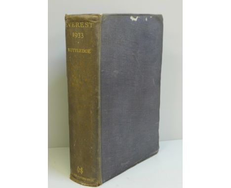 One volume; Everest 1933, by Hugh Ruttledge, first edition, Hodder and Stoughton 