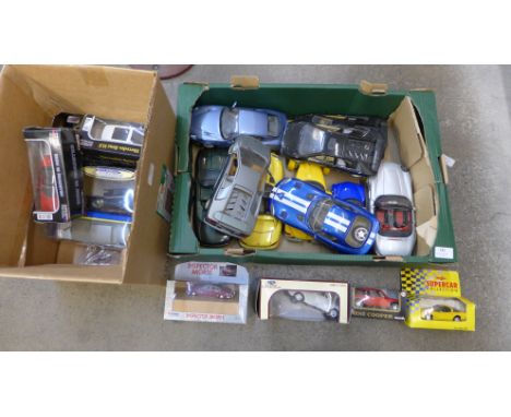 A collection of die-cast model vehicles, Burago, Maisto, Onso, etc., (19) 