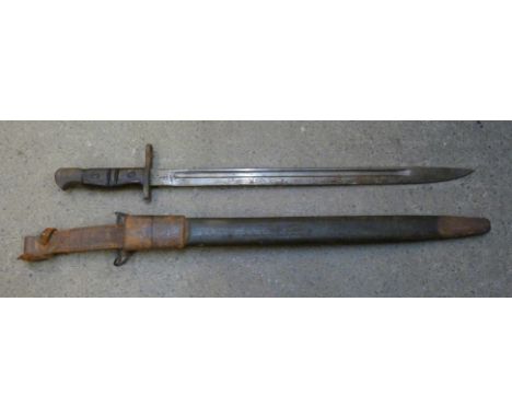 A Remington 1913 pattern bayonet with scabbard 