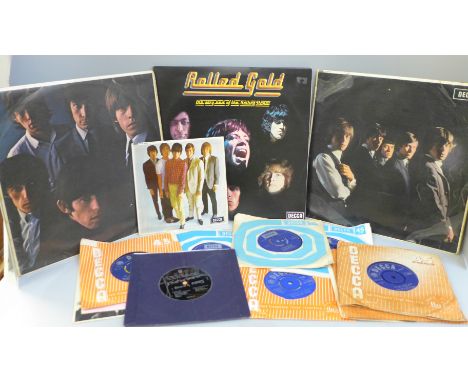 Rolling Stones; three LP records and fifteen 7" singles and EPs 