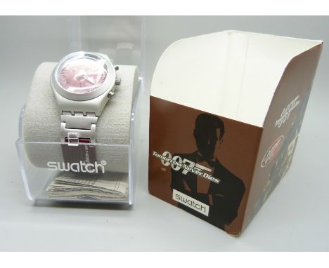 A James Bond 007 Swatch watch, Tomorrow Never Dies, 2002  Special Edition, 40 Years of James Bond 
