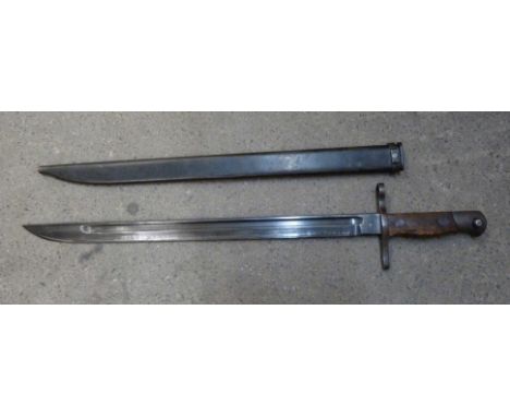 A Japanese bayonet and scabbard 