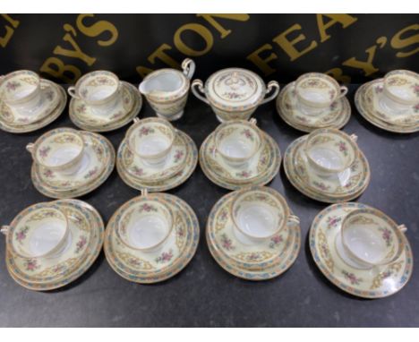 Noritake Colby 5032 38 piece tea set including 12 cups 11 saucers 12 plates