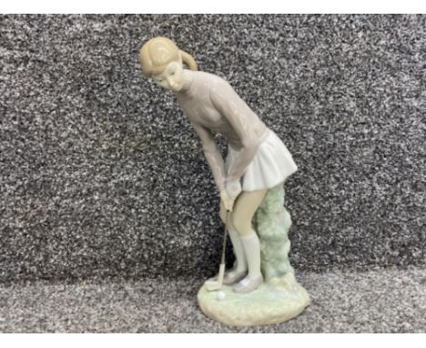 Lladro 4851 women gold player