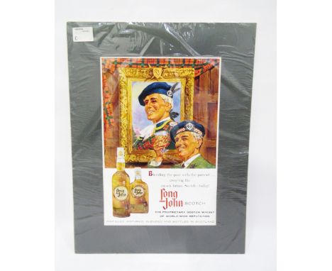 Quantity of circa 62 mounted posters, prints and illustrations to include 'long John Scotch', 'Meltonian Boot Polish' and pri