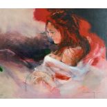 After Christine Comyn, a print of a reclining female figure, signed and numbered in pencil 30" x