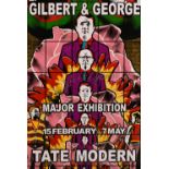Gilbert & George, A signed exhibition poster from the Tate Modern, 30" x 20".