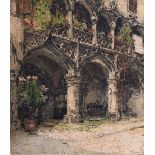 Luigi Kasimir (1888-1962) Austro-Hungarian, 'Kornmesserhaus in Bruck', colour etching signed in
