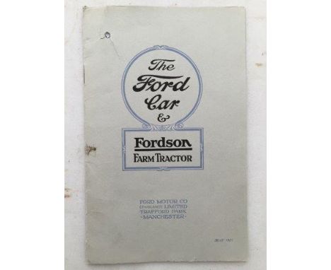 A rare and early Ford car and Fordson Farm tractor sales brochure, May 1921.