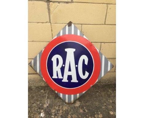 An RAC lozenge shaped enamel sign, 28 x 28".
