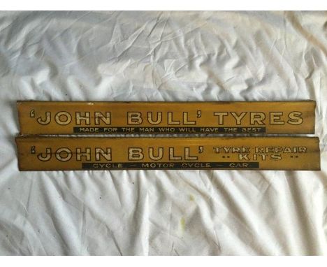 A pair of John Bull Tyres and Tyre Repair Kits shelf strips.