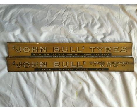 A pair of John Bull Tyres and Tyre Repair Kits shelf strips.