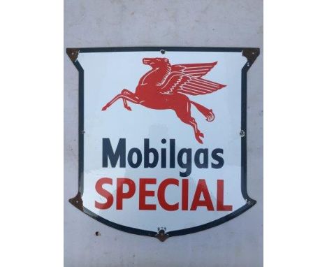 A Mobilgas Special enamel sign, 12 x 11 1/2".