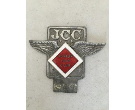 A Junior Car Club part enamel aluminium car badge. 