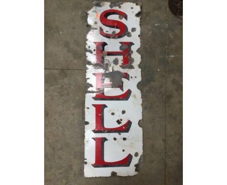 A Shell rectangular enamel sign, of unusual colouring, 18 x 54".
