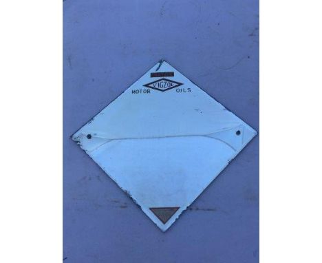 A rare Vigzol Motor Oils lozenge shaped mirror, 