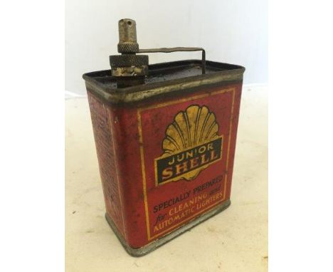 A Junior Shell lighter fuel can. 