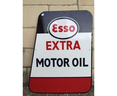 An Esso Mixture Motor Oil shaped aluminium advertising sign, 19 1/4 x 23 3/4".