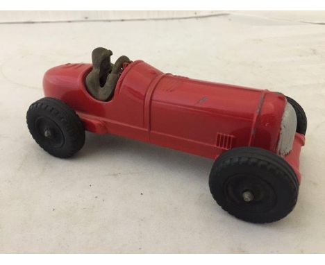 A Hubley Kiddie Toy die-cast model of a single seater racing car with driver. 