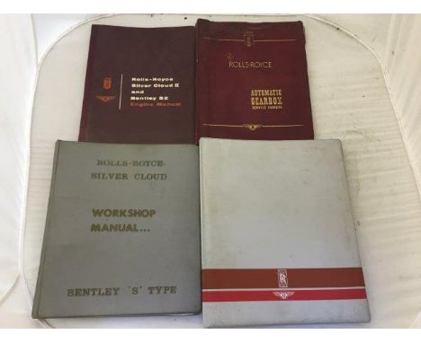 The Rolls-Royce Automatic Gearbox Service Manual, a Rolls-Royce Silver Cloud II and Bentley S2 Engine Manual and two others. 