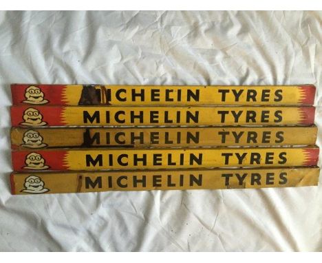 Five Michelin Tyres shelf strips.