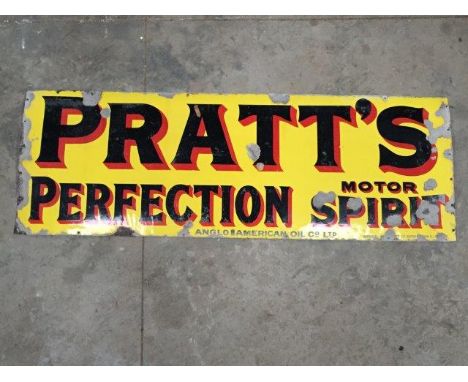 A Pratt's Perfection Motor Spirit rectangular enamel sign by Imperial, 52 x 18".