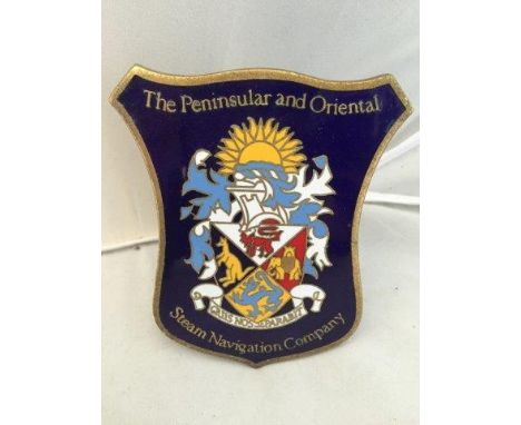 A Peninsula and Oriental Steam Navigation Company shaped enamel car badge, in excellent condition.