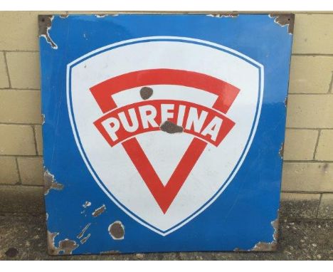 A Purfina enamel sign, 38 x 38".