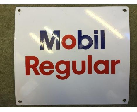 A reproduction Mobil rectangular enamel sign, 13 3/4 x 12".