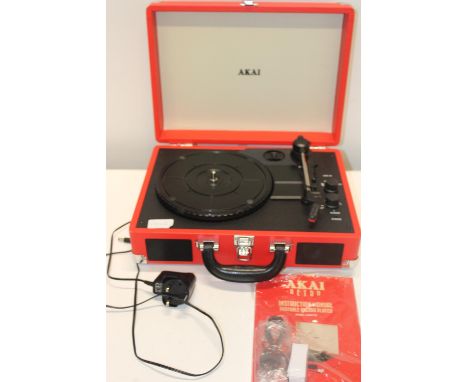 A vintage style Akai portable record player 