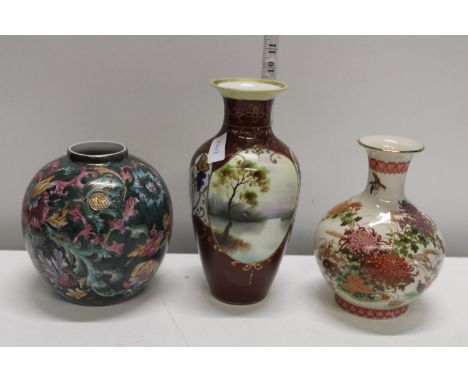 Three Oriental ceramic vases 