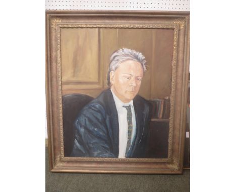 Oil on canvas portrait of 'Gentleman', bears signature 'Budgett 92' in decorative gilt style frame 74 x 60 cm (general scratc