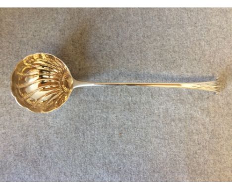 A silver, Onslow pattern, punch ladle with shell fluted bowl, London 1898, 5 oz